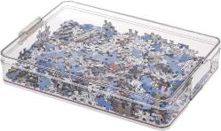 Antika - FABROK Plastic Puzzle Storage Organizer, Clear Storage Case with Lid, Stackable Storage Container Box with Buckle for Jigsaw Puzzle, Building Blocks, Wooden Puzzles (1 Layer, Clear) - kitantik - kitaLog