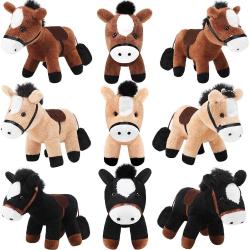 Antika - Zomiboo 9 Pack Horse Stuffed Animals Horse Plush Toy Standing Stuffed Horse 4 Inch Mini Plush Horse with Detachable Chain for Animal Theme Party Birthday Decoration Supplies (Vivid Style) - kitantik - kitaLog