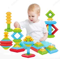 Antika - Building Blocks Stacking Toys for Kids, Stacker Toy 3D Puzzle Stem Toys Pyramid Speed Cube, Creative Preschool Learning Educational Toys for 3 Years and up Boys & Girls (30 Pcs) - kitantik - kitaLog