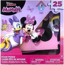 Antika - Minnie Mouse Foam Puzzle Mat - Disney Junior Minnie Floor Jigsaw Puzzle, Educational Minnie and Daisy Duck Foam Floor Puzzle for Kids Play Area and Birthday Parties Gifts - 25 Pieces, 13x24 Inches - kitantik - kitaLog