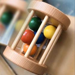 Antika - XIHAToy Montessori Ball Cylinder Rolling Drum, Montessori Toys for Babies 6-12 Months, Wooden Rattle Rolling Toy for Infants and Toddlers, Crawling Toy for Babies - kitantik - kitaLog