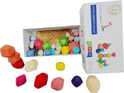 Antika - w Gemenis Wooden Stacking Rocks &ndash; Balancing Stone Toys and Building Blocks for Sensory, Color & Counting &ndash; Educational Gifts &ndash; Stackable Construction Game for Toddlers &ndash; Rainbow Gem Balance Stones - kitantik - kitaLog