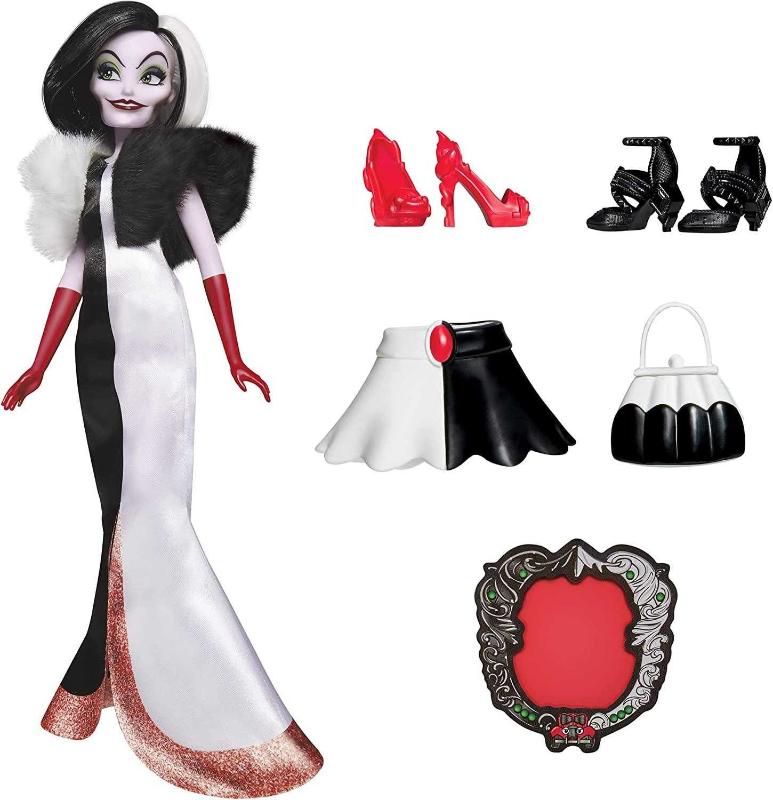 Antika Disney Villains Cruella De Vil Fashion Doll Accessories and Removable Clothes Disney Villains Toy for