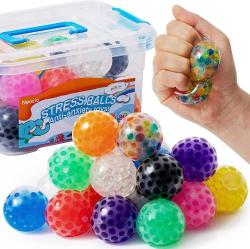 Antika - 24Pack-Stress Balls Set,Mini Stress Balls Fidget Toys for Kids and Adults,Squishy Fidget Balls Filled with Water Beads to Relax and Focus,Stress and Anxiety Relief Squeeze Toys for Autism & ADD/ADHD - kitantik - kitaLog