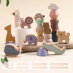 Antika - Wooden Stacking Toys for Toddlers , Animal Sensory Toys for Kids Stacking Balancing Blocks Montessori Building Blocks for Preschool Kids Parent-Child Children's Educational Balance Game - kitantik - kitaLog