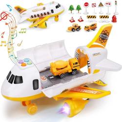 Antika - Airplane Toy with Mini Construction Cars Helicopter Boy Toys Toddler 3-5 Aircraft Carrier Toy Plane with Lights Sounds&nbsp;Transport Vehicle Play Set Cargo Airport Toy Age 3 4 5 6 7 Years Old - kitantik - kitaLog