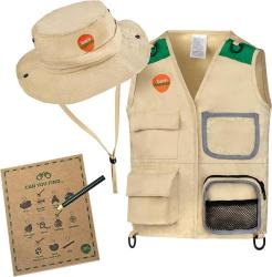 Antika - Born Toys Safari Outfit for Ages 3-7 Includes Kids Safari Hat, Safari Vest, Scavenger Hunt- Perfect Dress Up & Pretend Play for Kids Fishing Vest, Paleontologist Kit for Kids, Safari Costume or Zoo Keeper - kitantik - kitaLog