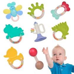 Antika - Baby Toys 0-6 Months Infant Toys Teething Toys for Babies 0-6-12 Months,8pcs Baby Rattles Toys Set 0-3-6-12-18 Months Baby Teething Toys Newborn Toy Baby Boy Girl Gifts - kitantik - kitaLog