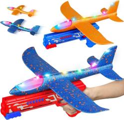 Antika - TOYFIT 2 Pack LED Light Airplane Launcher Toy Set, Throwing Foam Glider Catapult Plane, Outdoor Flying Games Toys for Kids, Birthday Gifts for Boys Girls 3 4 5 6 7 Years Old - kitantik - kitaLog