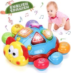 Antika - HISTOYE Spanish English Baby Toys with Light Music Juguete Bilingue para Bebes Crawling Bilingual Toys for Babies 12 18 Months Musical Moving Toy for Toddler 1-3 Toy Gift for 1 2 3 Year Old Boy Girl - kitantik - kitaLog