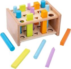 Antika - Montessori Toys for 1+ Years Old Wooden 3D-Shape Size Sorting Game Stand,Baby Toys for Early Sensory and Cognitive Shape Educational Toys,Gift for Boys Girls Age 12-18 Months（5 3D-Shape Types） - kitantik - kitaLog