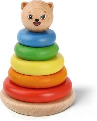 Antika - Bimi Boo Wooden Stacking Tower - Mom's Choice Award Winner - Rainbow Stacking Toys for Toddlers - kitantik - kitaLog
