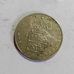 P43---MADENİ PARA İSVİÇRE 1973 1 KRON