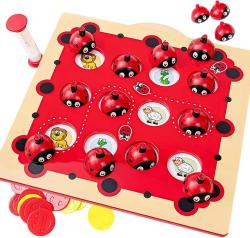 Antika - KidEwan Ladybug's Garden Memory Game, Educational Toys for Kids Ages 3 and Up, Memory Matching Board Game with Double-Sided Cards, Preschool Learning Toy for Toddlers Boys Girls - kitantik - kitaLog