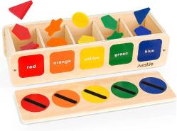 Antika - Joyreal Montessori Toys for 1 2 3 Year Old Wooden Sorting Toys for Toddlers with Matching Box, Shape Sorter Color Matching Preschool Educational Learning Toy Gifts for Boys Girls - kitantik - kitaLog