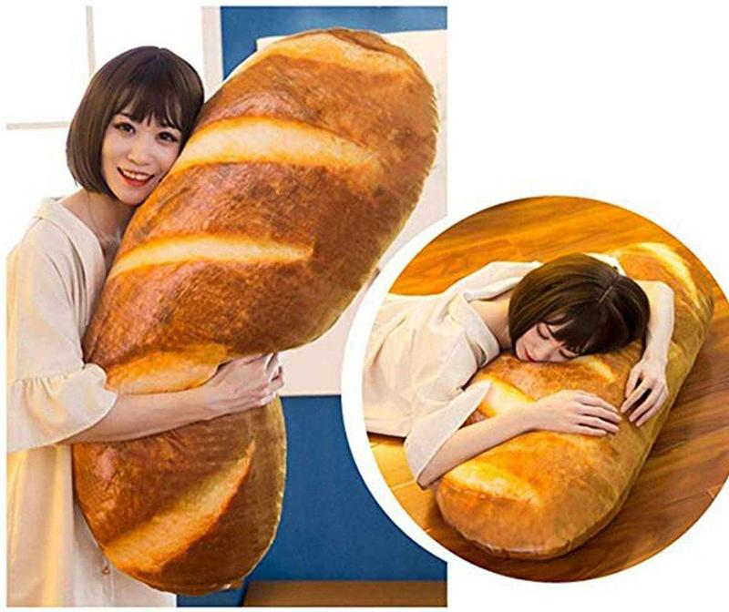 3D Simulation Toast Bread Shape Seat Cushion Soft Stuffed Pillow