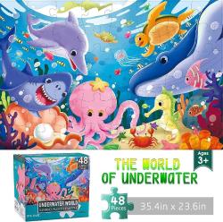 Antika - Jumbo Floor Puzzle for Kids Underwater Jigsaw Large Puzzles 48 Piece Ages 3-5 for Toddler Children Learning Preschool Educational Intellectual Development Toys 4-8 Years Old Gift for Boys and Girls - kitantik - kitaLog