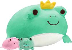 Antika - Ditucu Cute Frog Plush Pillow Mommy 14 inch with 2 Babies Plushie Super Soft Kawaii Squishy Stuffed Animal Stretchy Adorable Crown Frogs Decoration Cuddly Gifts for Kids Green (Frog Family) - kitantik - kitaLog