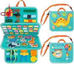 Antika - Montessori Toys - Busy Board - Sensory Toys for Toddlers 3-4, Toddler Travel Toys, Autism Educational Toys, Toddler Toys Age 3-6 Year Old Girls Boys Birthday (Blue) - kitantik - kitaLog