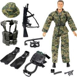 Antika - Click N' Play Military Special Ops Navy Swat Team 12-Inch Action Figures | Accessories, Army Stuff, Clothes, Toy Weapons, Costume | Army Guys, Soldier, World Peacekeepers | Action Figure Army Men Toys - kitantik - kitaLog