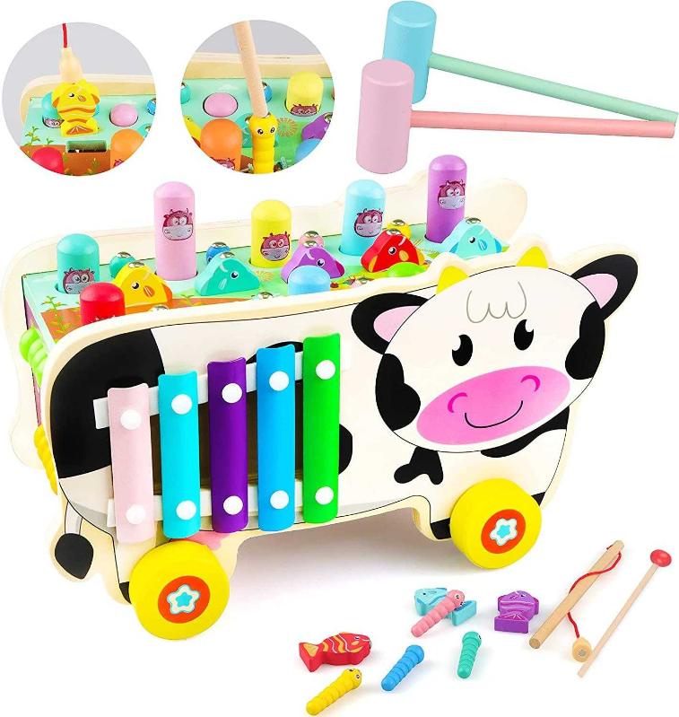 Antika - Toddler Toys, 8 in 1 Hammering Pounding Toys, Wooden Montessori  Toys for 1 2 3 Year Old, Fishing Game Xylophone Sensory Toys for Toddlers  1-3, Whack a Mole Game Baby Toys Age 1-2 2-4 Gift - kitantik - kitaLog