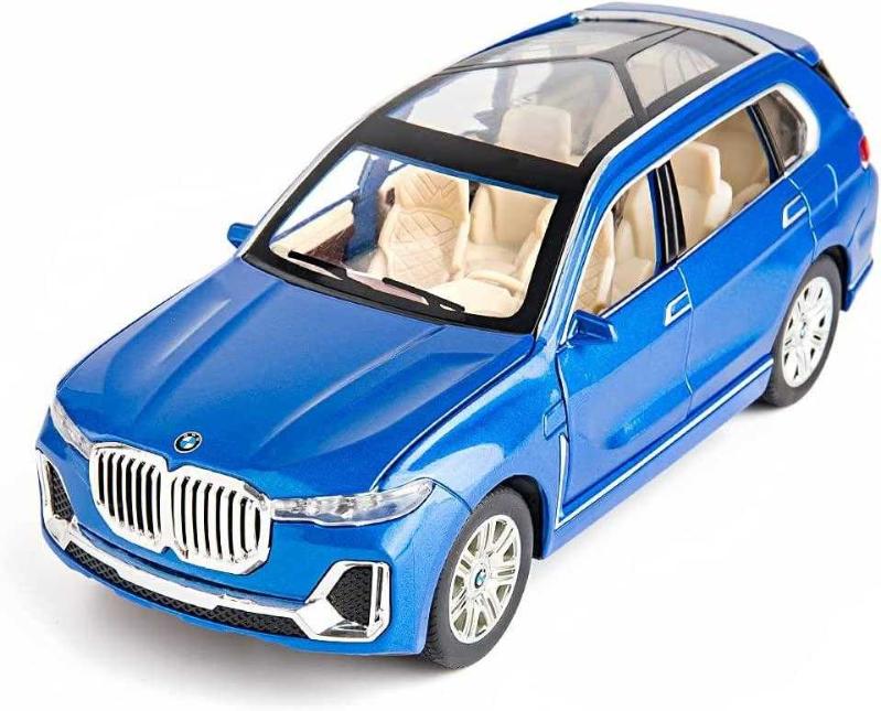 Antika BDTCTK 1 24 Compatible for BMW X7 SUV Model Car Toy Diecast Toy Cars Zinc Alloy Pull Back Toy car with Sound and Light for Kids Boy Girl Gift Blue kitantik kitaLog