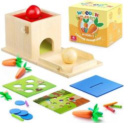 Antika - BRYSETEN 4-for-1 Montessori Toys for 1-2 Year Old Early Learning Toy for Baby 12-18 Months Object Permanence Box Christmas Birthday Gifts for Kids Sensory Education Wooden Toy for 1-3 Year Old Kids - kitantik - kitaLog