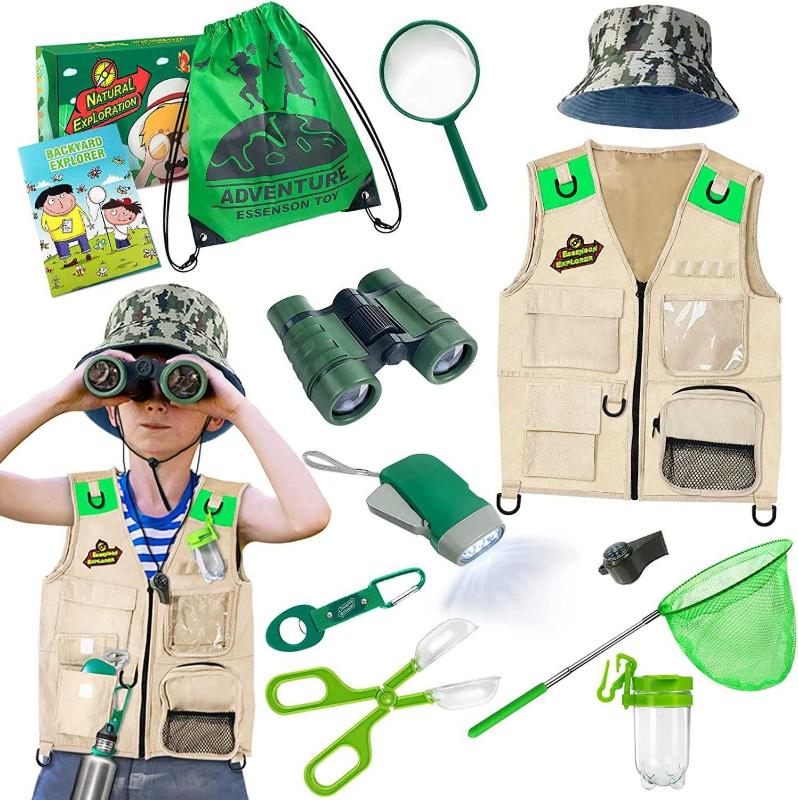 Kids Insect Explorer Vest Hat Kit Outdoor Camping Fishing