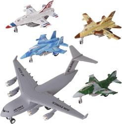 Antika - Crelloci Pull Back Airplane Toys 5 Pack Military Fighter Jet Toys Set, Diecast Metal Jet Plane Toys for Boys, Air Force Bomber Aircraft Gift for Children Kids Girls 3 Years Party Favors - kitantik - kitaLog