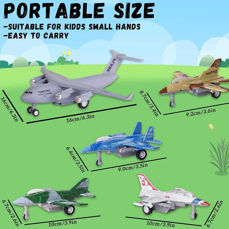  Crelloci 5 Pack Army Airplane Toys Set Military Fighter Jet Die  Cast Plane Metal Aircraft Toy, Pull Back Play Vehicle Aircraft Gift for  Kids Boys Girls Children 3+ Years Old 
