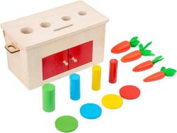 Antika - Montessori Wooden Play Kit Toy Box for 1+ Year Old Baby Gifts Carrot Harvest Games, Infant Coin Box and Matchstick Color Drop Game-Fine Motor Skills Shape Size Sorting Puzzle Toy for Toddler(3-in-1) - kitantik - kitaLog