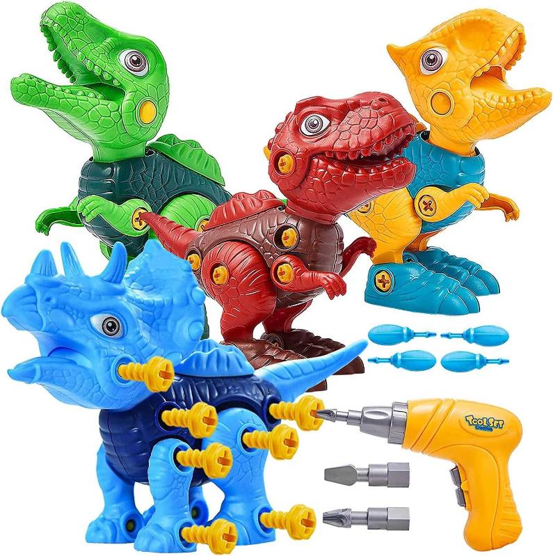 Dinosaur Toys for 3 4 5 6 7 Year Old Boys, Take Apart Dinosaur Toys for Kids 3-5 5-7 Stem Construction Building Kids Toys with Electric Drill