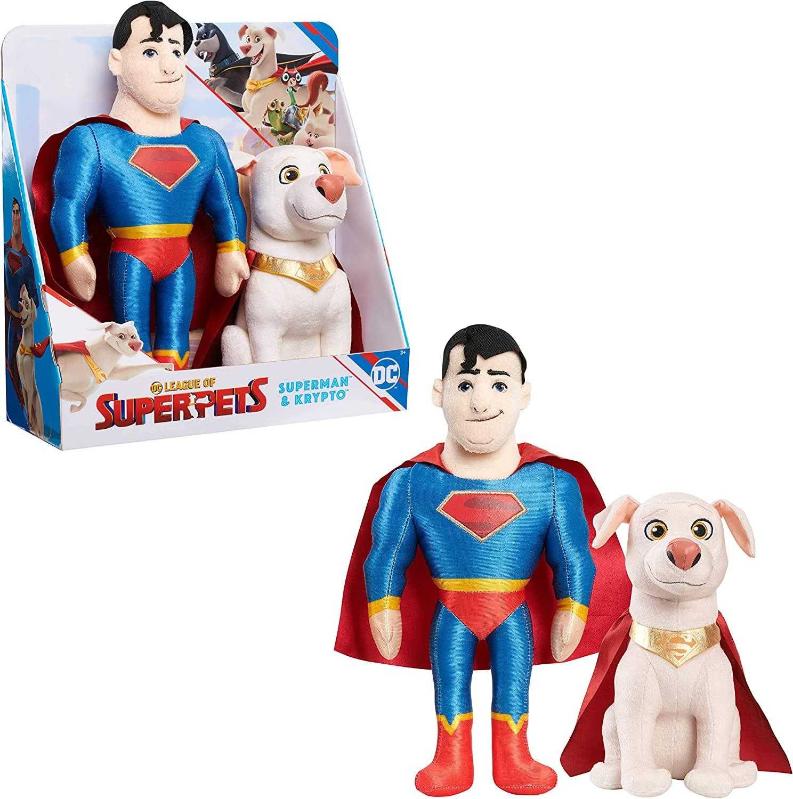 Antika Just Play DC Super Pets Superman and KRYPTO Superdog Companion 2 Pack Plush 12 inch