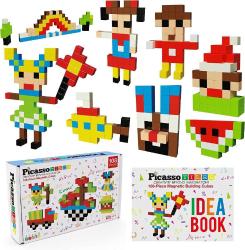 Antika - PicassoTiles 1&rdquo; Magnetic Puzzle Cubes 108 Piece Magnet Construction Building Block Set Sensory Toy Early Education STEM Learning, Free Ideabook with 50 Ideas, Children Age 3+ Boy Girl PMC108 - kitantik - kitaLog