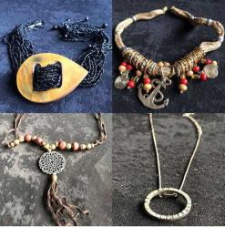 4 ADET KOLYE LOTU  TAKI LOT (ANTİK KOLİ 4