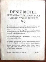 Deniz Motel Marmara Ereğlisi - Kartpostal reklam
