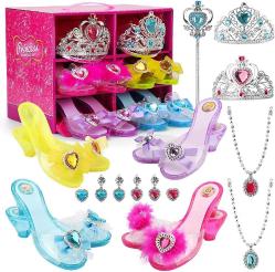 Antika - Girls Princess Dress Up Shoes and Jewelry Toys Set, Girls Role Play Shoes Collection Toys for Girls, Princess Dress Up Clothes Jewelry Dress Up Set & Pretend Play Girl Toys for Ages 3,4,5 Years Old - kitantik - kitaLog