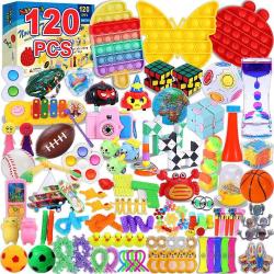 Antika - 120Pcs Fidget Toy Pack, Stress&Anxiety Relief Tools Bundle Fidget Toys Set for Kids Adults, Sensory Fidget Pack, Autistic ADHD Toys, Fidget Box with Push Bubbles - kitantik - kitaLog