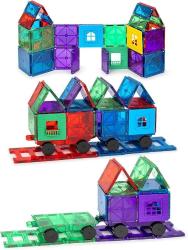 Antika - Playmags Magnetic Tiles Train Set, 55 Piece Accessory Set Includes 4 Trains, Super Durable Magnet Blocks, STEM Development Kids Building Toys for Boys Girls & Toddlers - kitantik - kitaLog