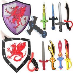 Antika - Foam Sword and Shield Weapons for Kids - Kids Foam Swords and Shields Pretend Play Toy Set for Boys - 10 Sets Ninja Weapons Playsets for Kids - Kids Gift Indoor Outdoor Toy for Boys and Girls - kitantik - kitaLog