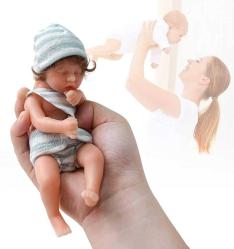 Antika - JIZHI Miniature Reborn Baby Dolls Silicone Full Body - 6-Inch Baby Soft Skin Mini Realistic-Newborn Baby Dolls Real Life Tiny Baby Doll with Feeding & Bathing Accessories for Kids 12+ or Collection - kitantik - kitaLog