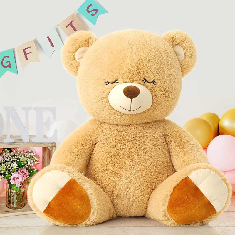 MorisMos Giant Teddy Bear Gray Plush Toy Stuffed Animals for Girlfriend Kids Christmas Valentines Day Birthday (Gray, 47 inches)