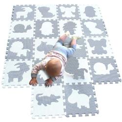 Antika - MQIAOHAM Children Foam Play mat Baby mats for Floor Sensory Babies Carpet Kids Animals Childrens Rug Jigsaw playmats Rugs Soft Tiles Crawling Animal Crawl White Grey P058BH - kitantik - kitaLog