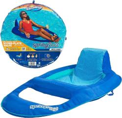 Antika - SwimWays Spring Float Recliner Pool Lounger with Hyper-Flate Valve, Inflatable Pool Float, Blue - kitantik - kitaLog