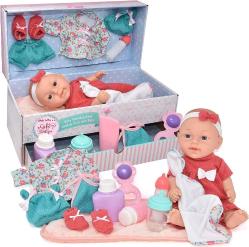 Antika - Baby Doll with Clothes & Accessories, Newborn Baby Doll in Carrier Gift Box, Magic Disappearing Milk Bottle with Feeding & Changing Deluxe Travel Set - kitantik - kitaLog