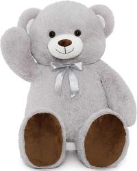 MorisMos Giant Teddy Bear Gray Plush Toy Stuffed Animals for Girlfriend Kids Christmas Valentines Day Birthday (Gray, 47 inches)