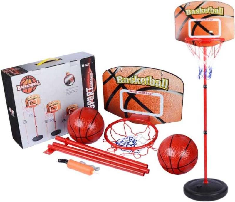 AugToy Toddler Basketball Hoop Stand Adjustable Height 2.5 ft -6.2 ft Mini  Indoor Basketball Goal Toy with Ball Pump for Kids Boys Girls 2 3 4 5 Years  Old Outdoor Outside Toys 1-3 Yard Backyard Games