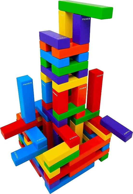 Magz Wooden Bricks 60 Piece Magnetic Building and Stacking Blocks