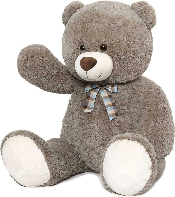 MorisMos Giant Teddy Bear Gray Plush Toy Stuffed Animals for Girlfriend Kids Christmas Valentines Day Birthday (Gray, 47 inches)