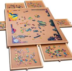 Antika - 1500 Piece Wooden Jigsaw Puzzle Table - 6 Drawers, Puzzle Board | 27&rdquo; X 35&rdquo; Jigsaw Puzzle Board Portable - Portable Puzzle Table | for Adults and Kids - kitantik - kitaLog